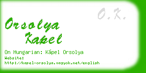 orsolya kapel business card