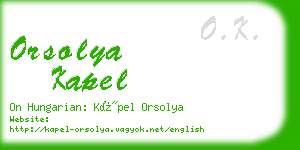 orsolya kapel business card